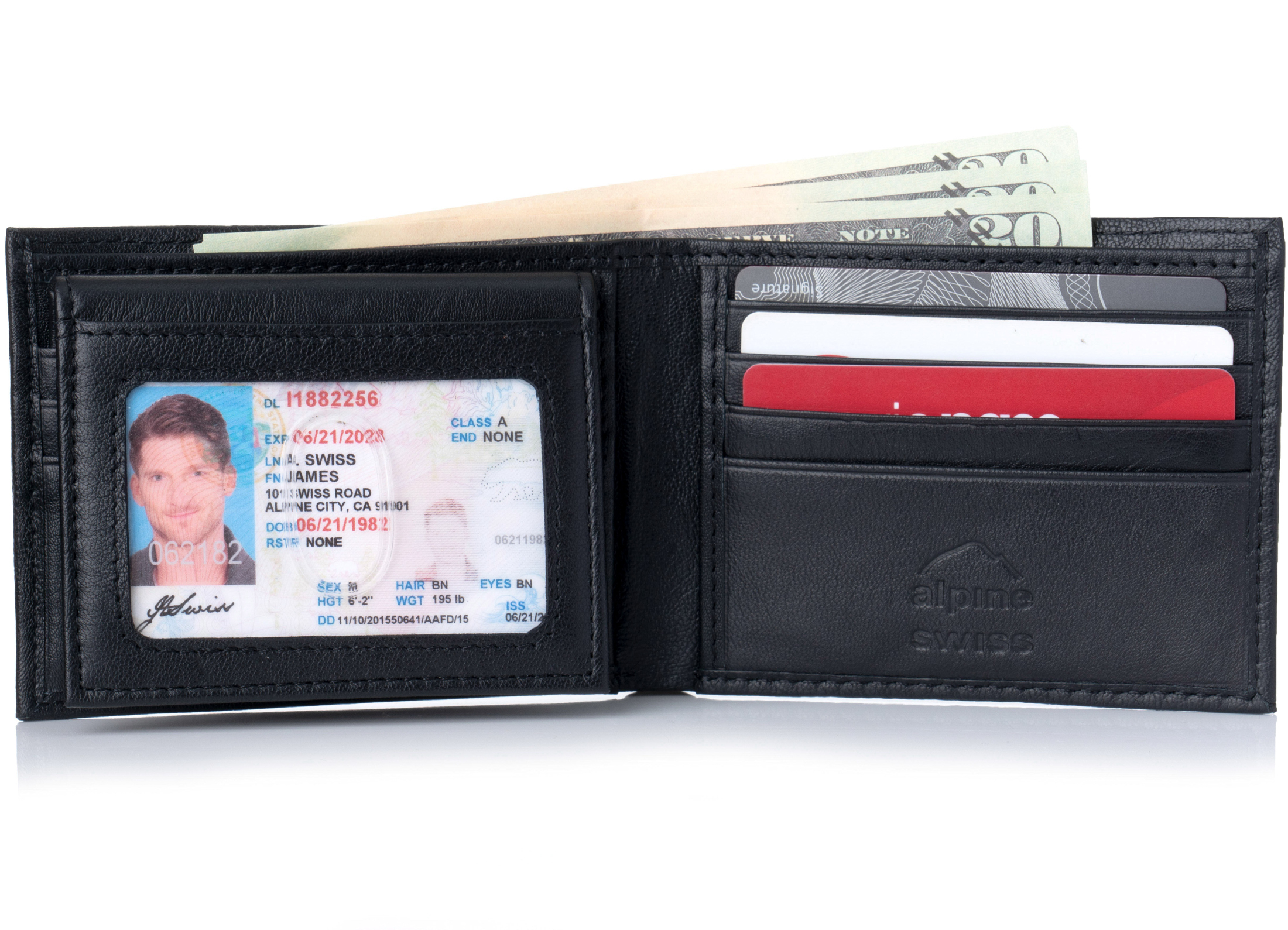 thumbnail image 2 of Marshal RFID Blocking Genuine Leather Zip-Around Wallet – Bifold With ID Window 2 of 4